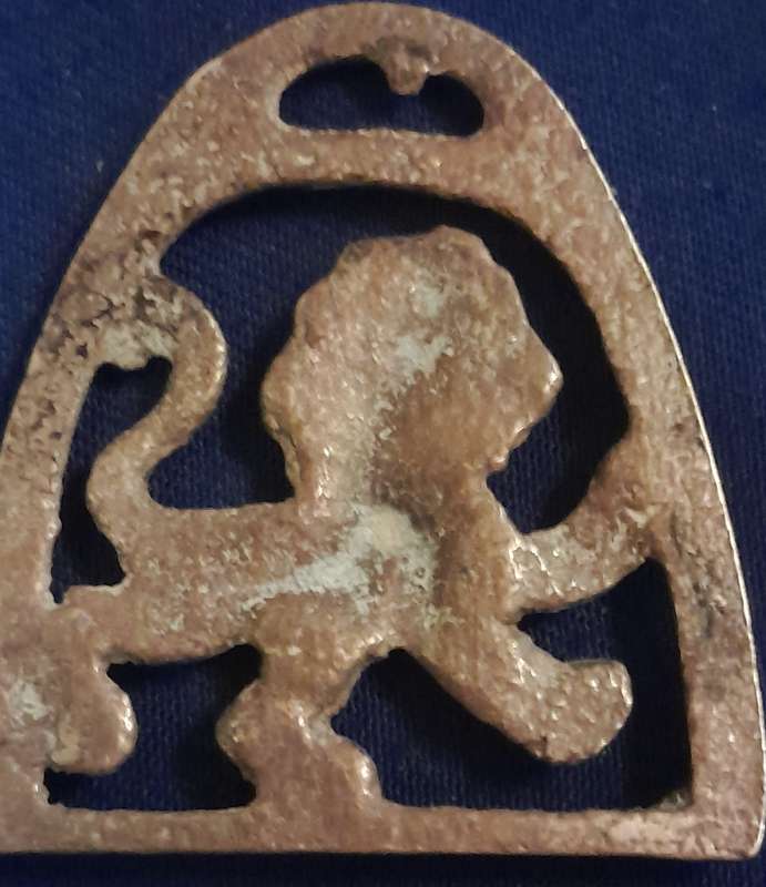 Single Horse Brasses - Antique Pony Horse Brass  - Rampant Lion