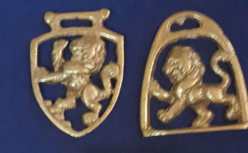 Single Horse Brasses - Antique Pony Horse Brass  - Rampant Lion