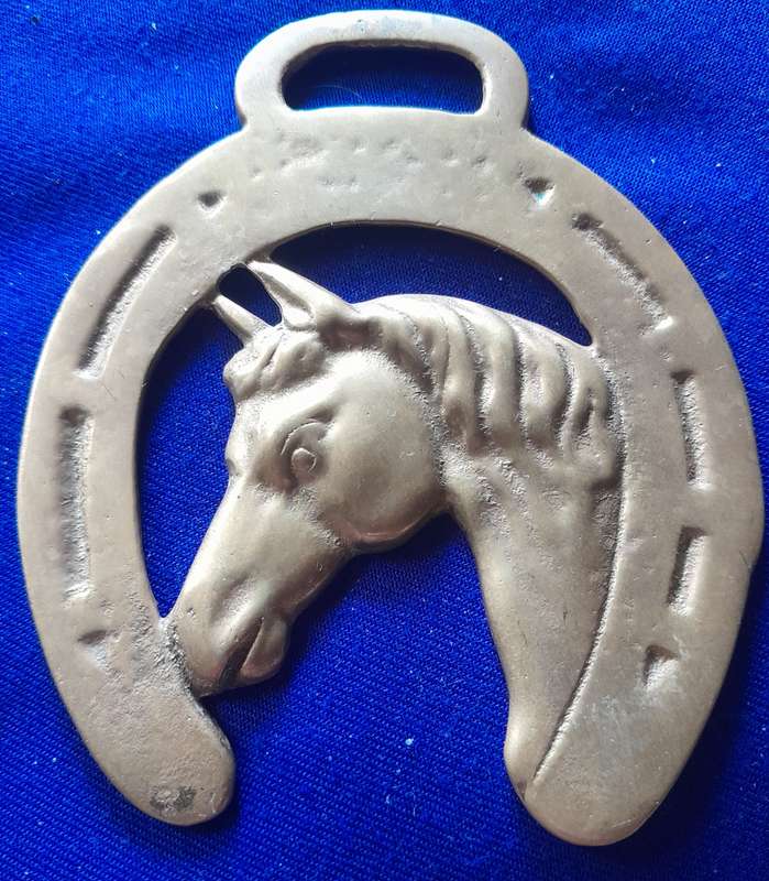 Vintage Single Horse Shoe Horse Brasses - Set of Two