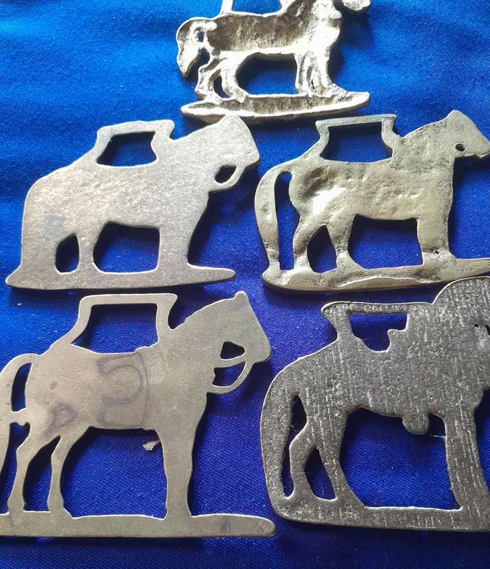 Nice Collection of Five Vintage Horse Motif Single Horse Brasses