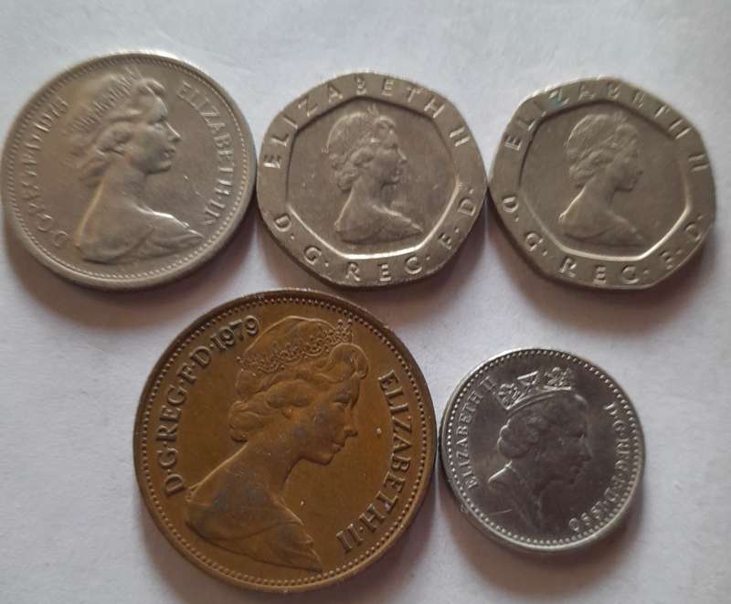 Assorted International (UK) Coins - 5 Coins