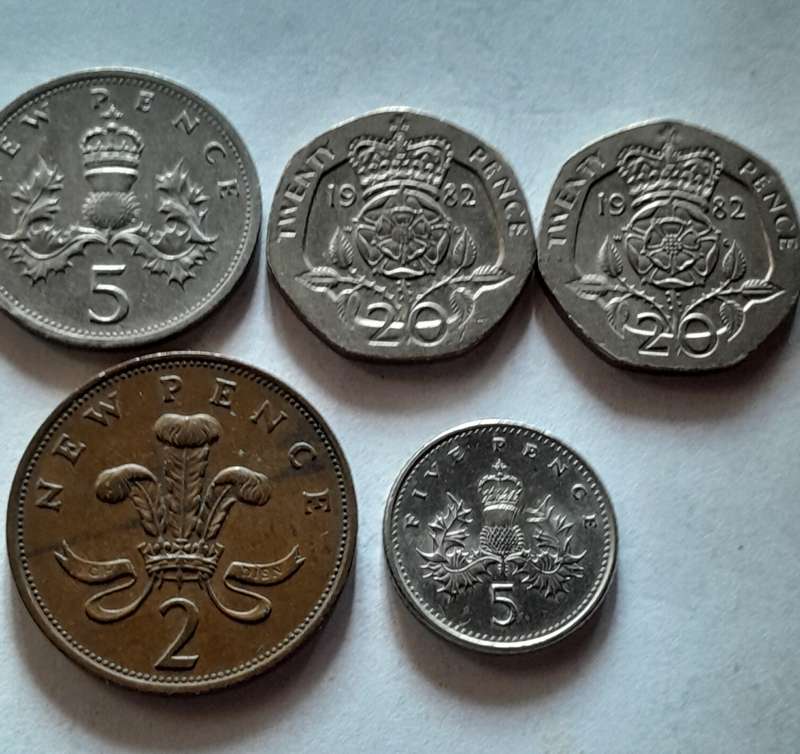 Assorted International (UK) Coins - 5 Coins