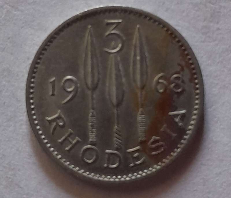 Rhodesia 1968 3 Cent Coin