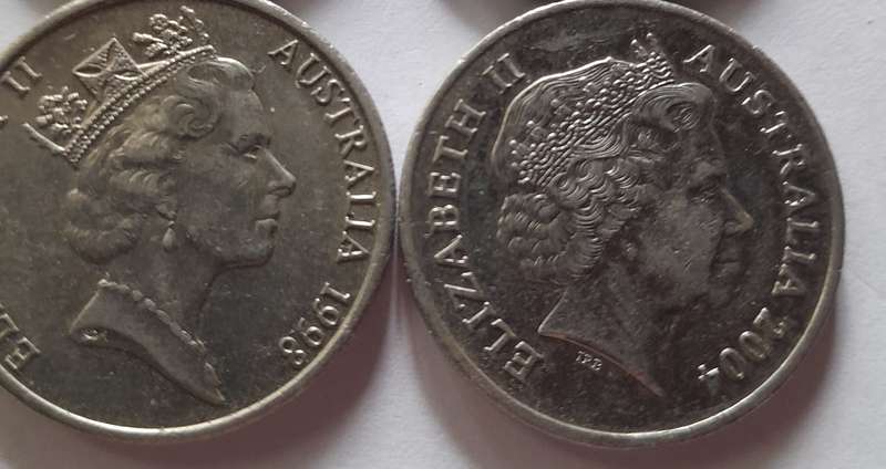 Australian 20  Cent Coins 1998, 2001, 2004 and 2008
