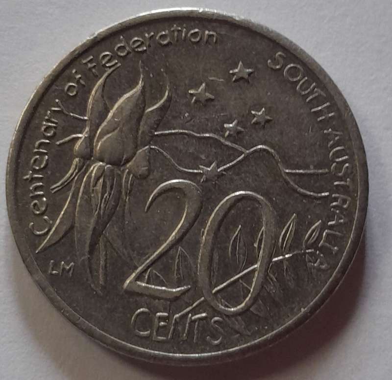 2001 South Australia 20 Cent Coin