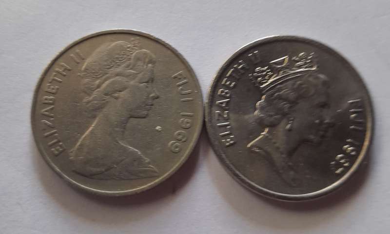 1976, 1979 and 1986 Fiji 10 Cent Coins