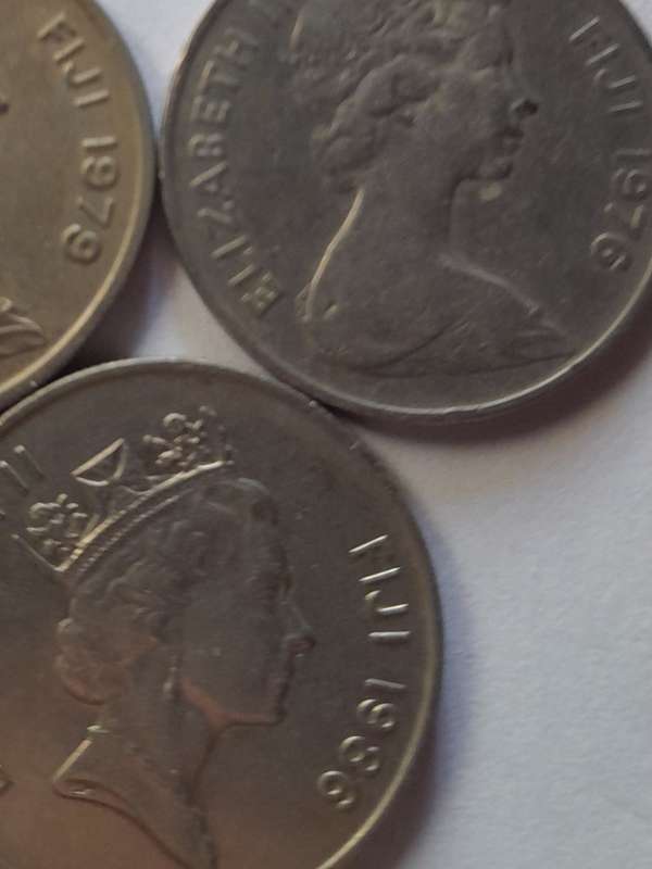 1976, 1979 and 1986 Fiji 10 Cent Coins