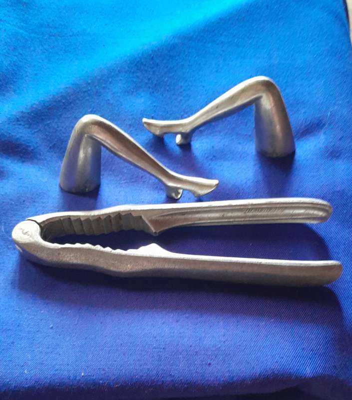 Vintage Art Deco Style Lady Leg Bottle Openers and Nut Cracker
