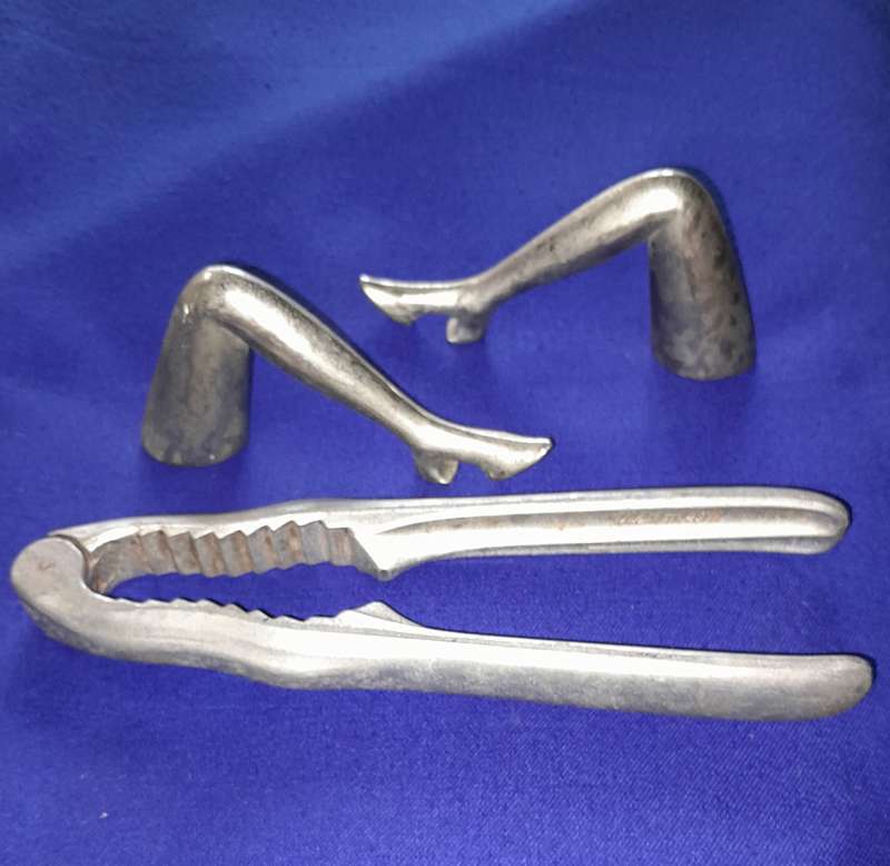 Vintage Art Deco Style Lady Leg Bottle Openers and Nut Cracker