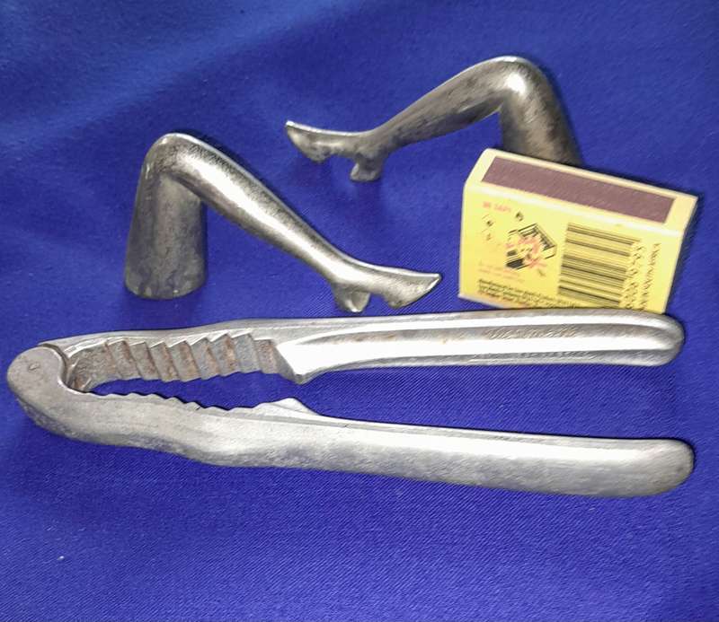 Vintage Art Deco Style Lady Leg Bottle Openers and Nut Cracker