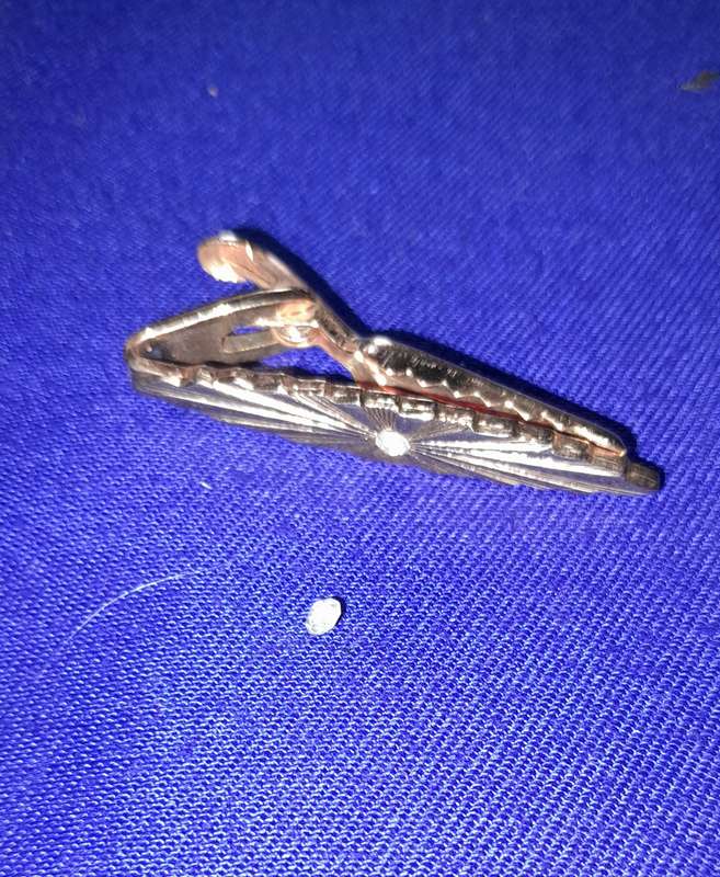 Vintage Cufflinks and  Tie clip plus small diamond chip?