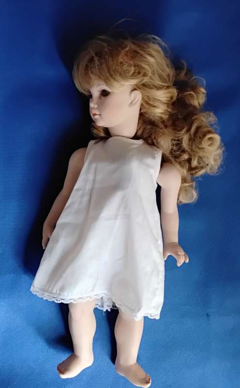 Vintage Paul Collection Full Porcelain Body Doll on Stand