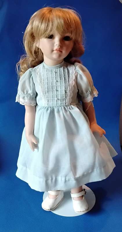 Vintage Paul Collection Full Porcelain Body Doll on Stand