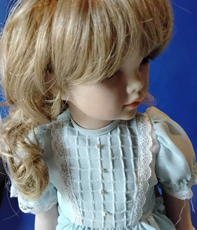 Vintage Paul Collection Full Porcelain Body Doll on Stand