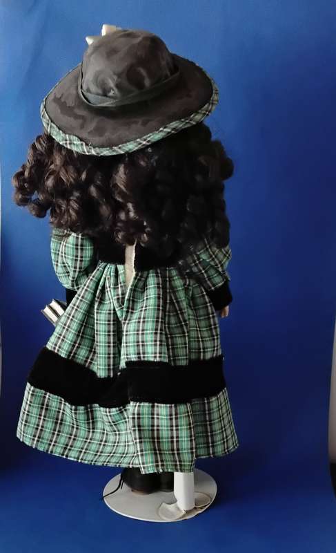 Vintage Porcelain Doll on Stand