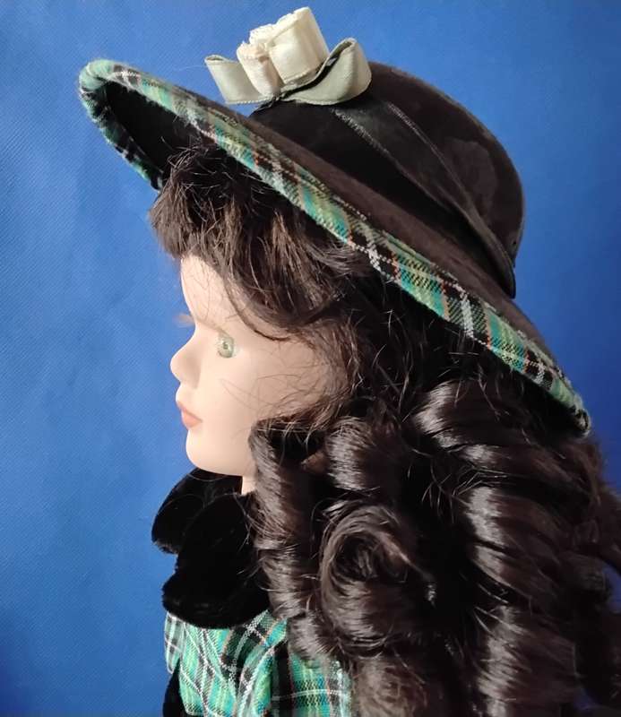 Vintage Porcelain Doll on Stand