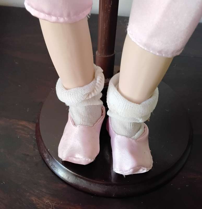 Large Vintage Porcelain Display Doll on Stand