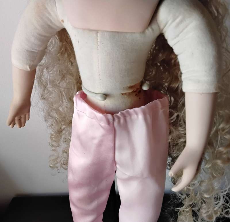 Large Vintage Porcelain Display Doll on Stand