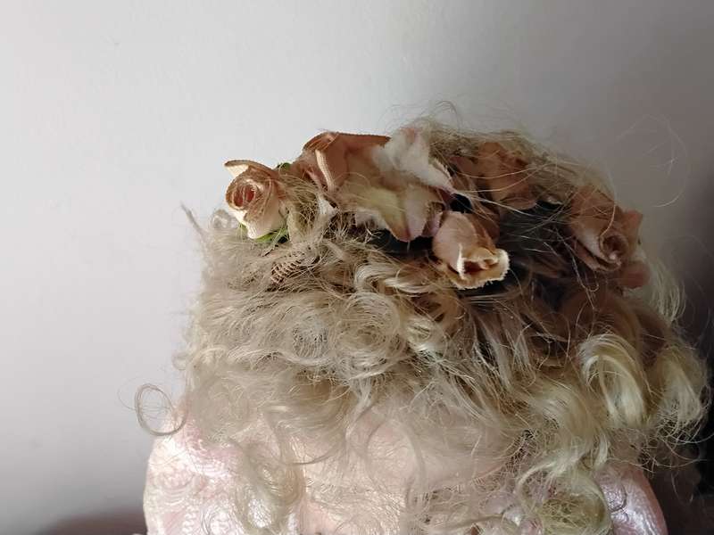 Large Vintage Porcelain Display Doll on Stand