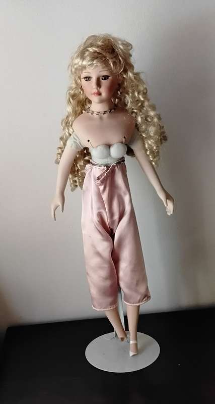 Large Vintage Display Doll on Stand