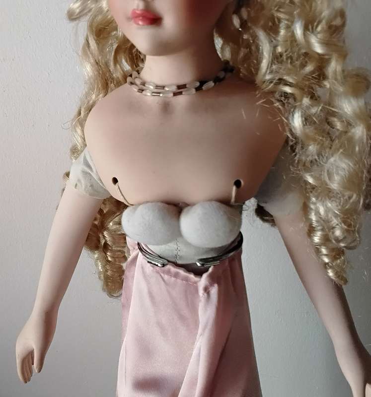 Large Vintage Display Doll on Stand