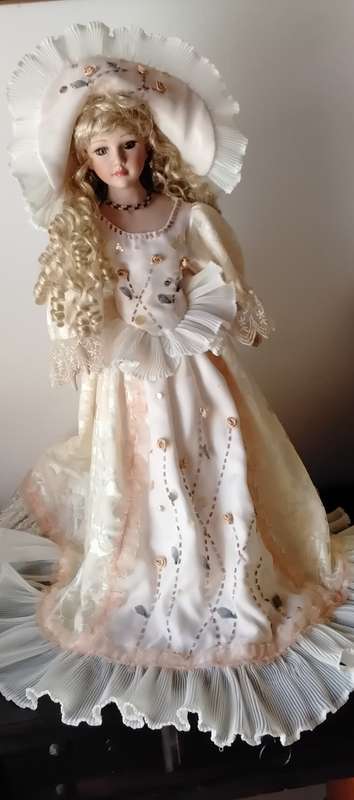 Large Vintage Display Doll on Stand