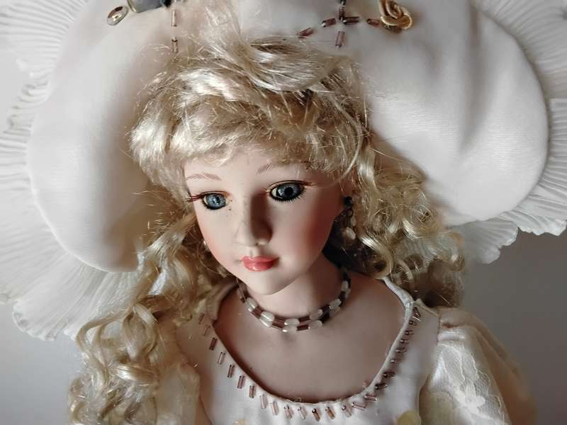 Large Vintage Display Doll on Stand