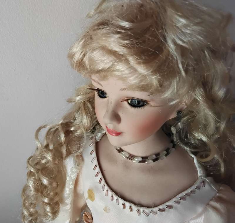 Large Vintage Display Doll on Stand