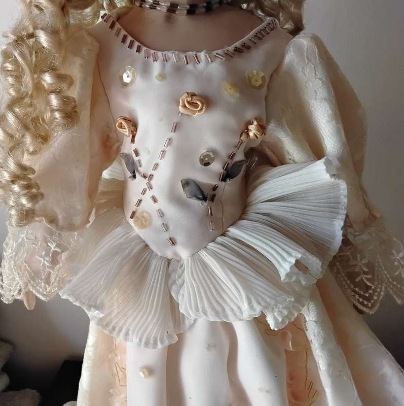 Large Vintage Display Doll on Stand