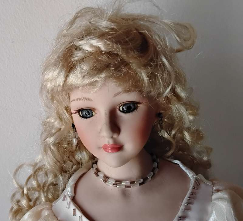Large Vintage Display Doll on Stand