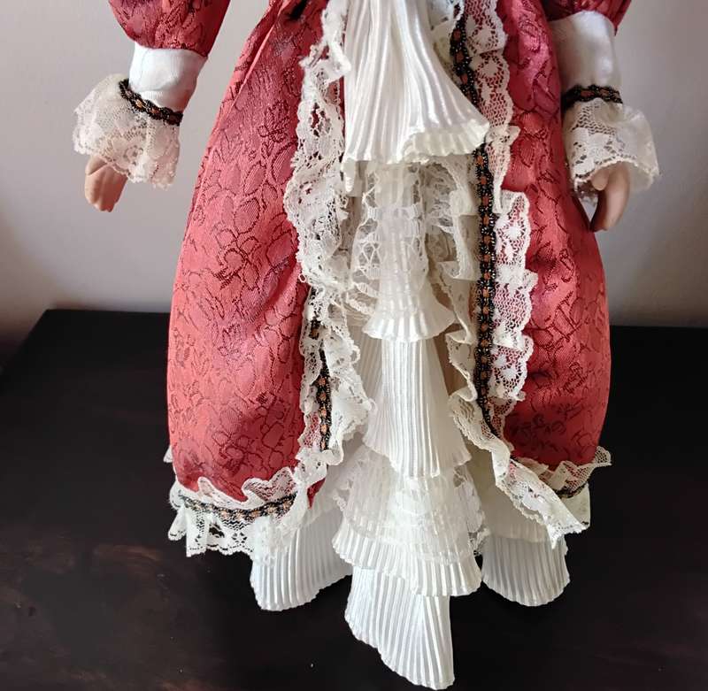Vintage Porcelain Display Doll on Stand