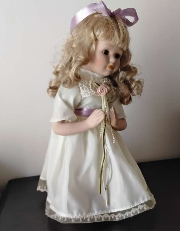 Vintage Porcelain Doll Kneeling in Prayer