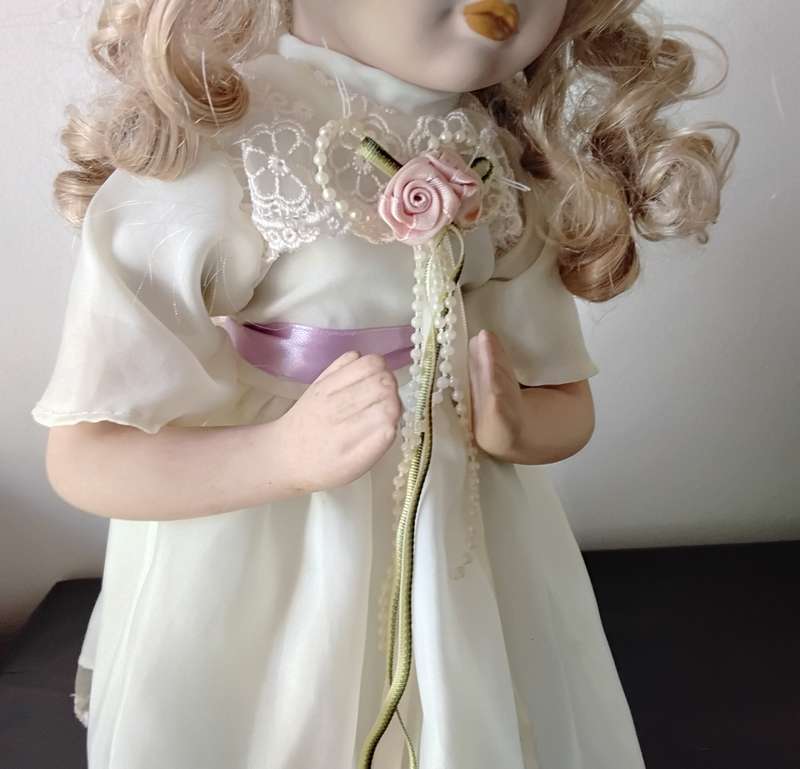 Vintage Porcelain Doll Kneeling in Prayer
