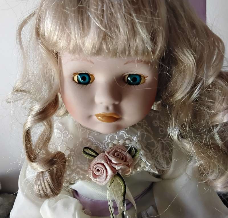 Vintage Porcelain Doll Kneeling in Prayer
