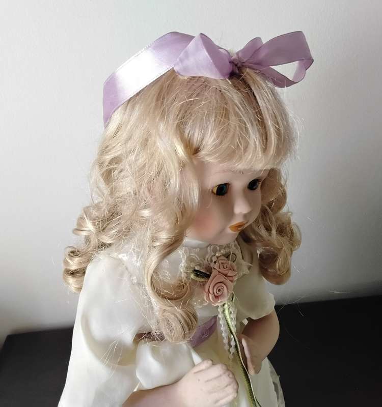 Vintage Porcelain Doll Kneeling in Prayer