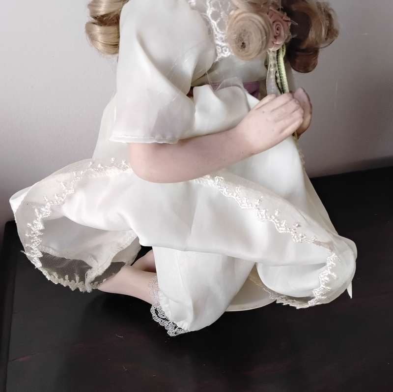 Vintage Porcelain Doll Kneeling in Prayer