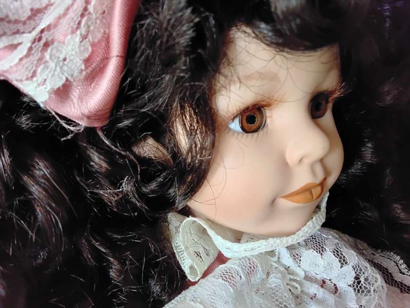 Collectors Choice Limited Edition Bisque Porcelain Doll with stand and COA