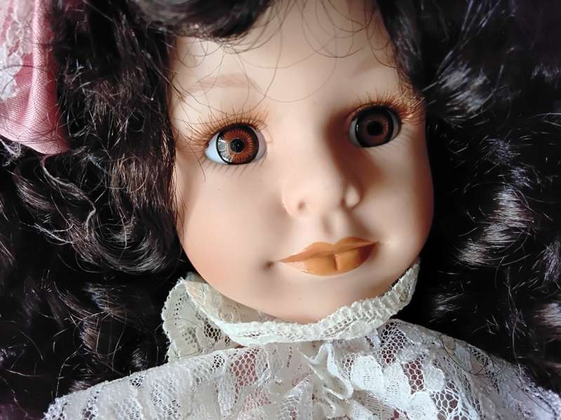 Collectors Choice Limited Edition Bisque Porcelain Doll with stand and COA