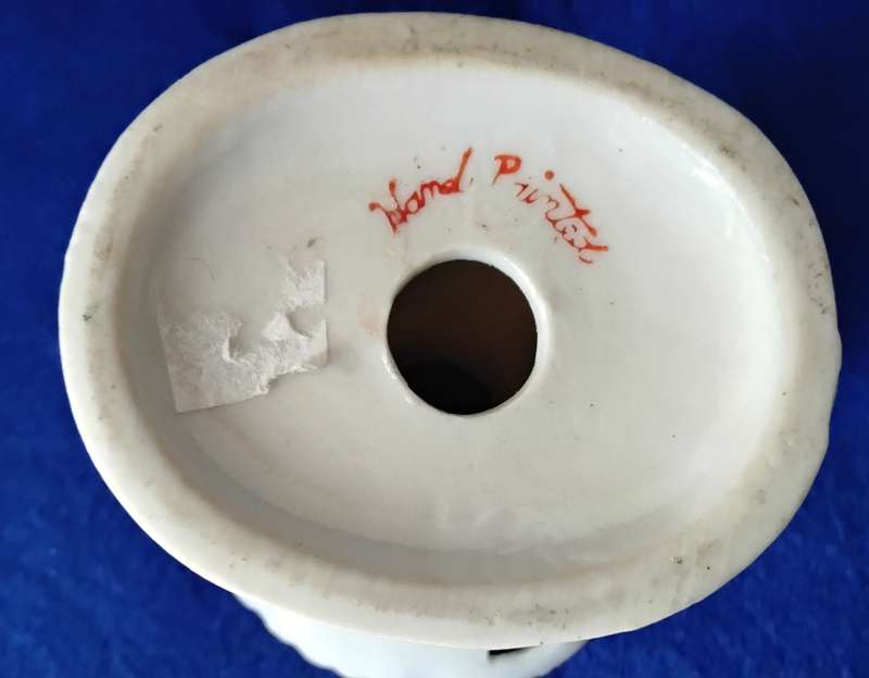 Vintage Hand Painted Cherub Pedestal Trinket Dish Plus Porcelain Trinket Dishes - Set of four