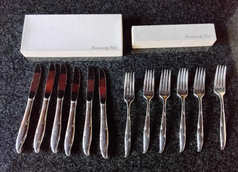 Community plate Cutlery Set Including 3 Piece Carving Set - 57 Pieces