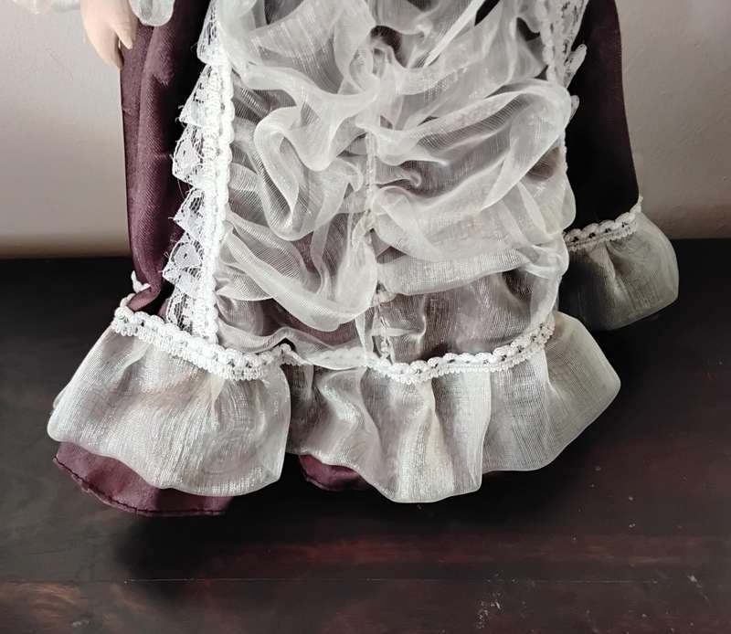 Vintage Porcelain Doll on Stand