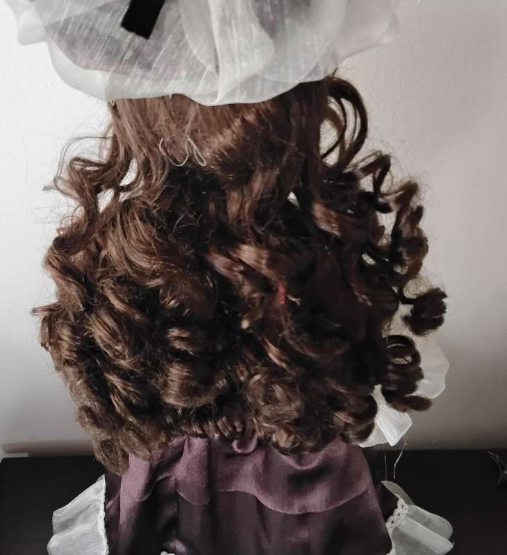 Vintage Porcelain Doll on Stand
