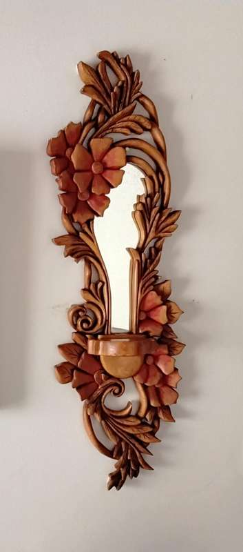 Hand carved Mirrored Fretwork Wall Sconce