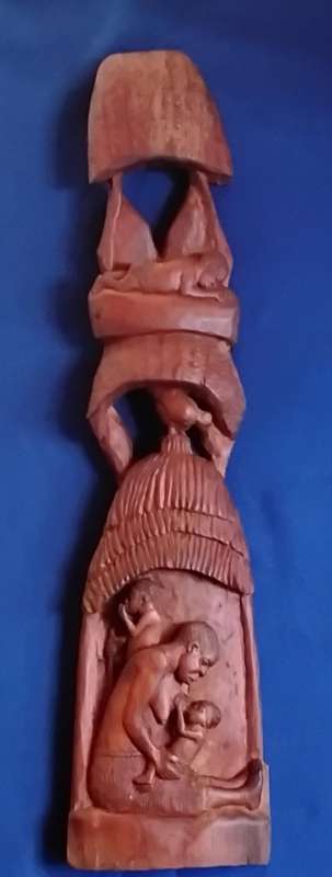 Hand Carved Wooden Tree of Life Style Wall Hanging