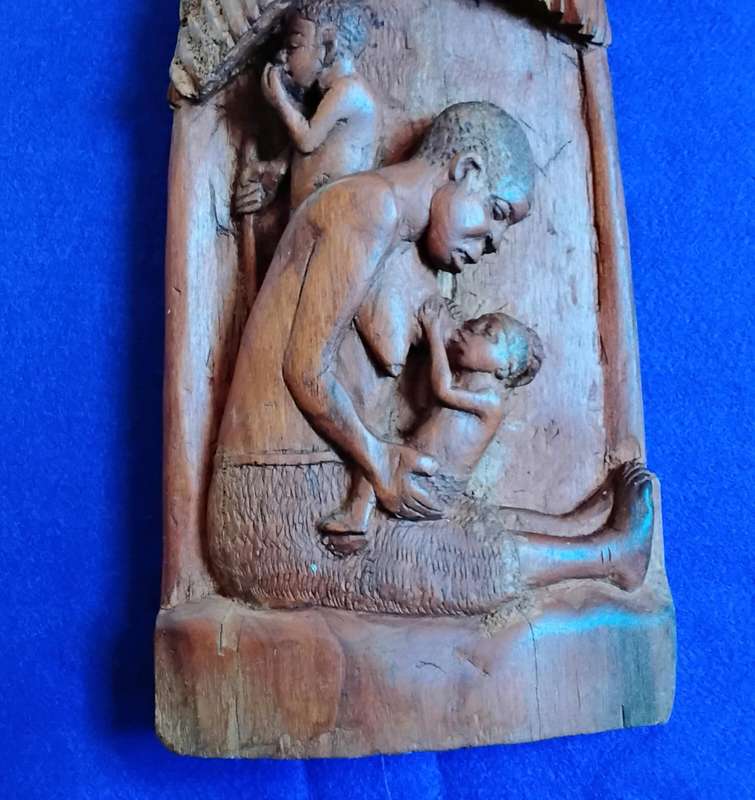 Hand Carved Wooden Tree of Life Style Wall Hanging