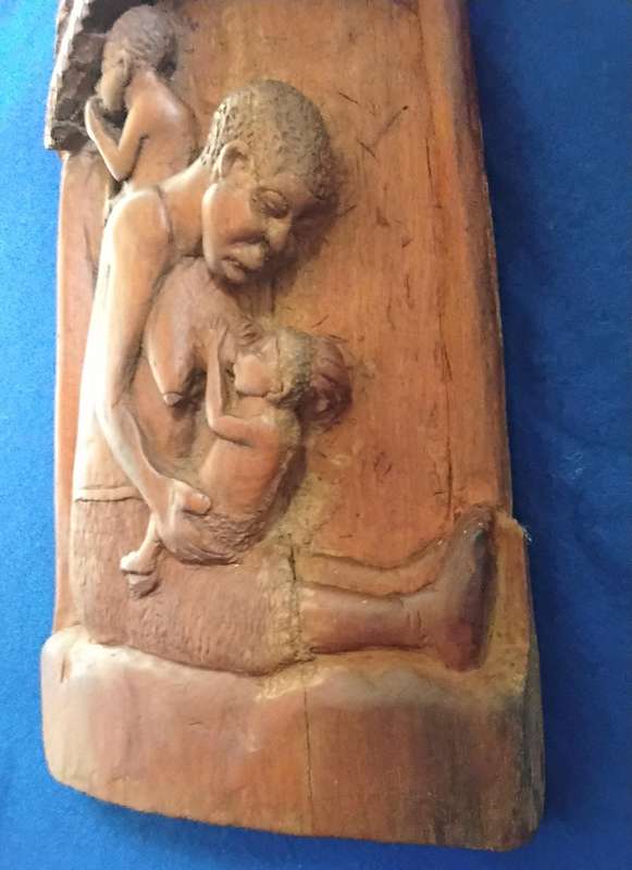 Hand Carved Wooden Tree of Life Style Wall Hanging