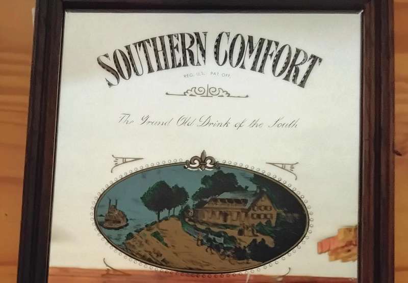 Vintage Framed Southern Comfort Bar Mirror