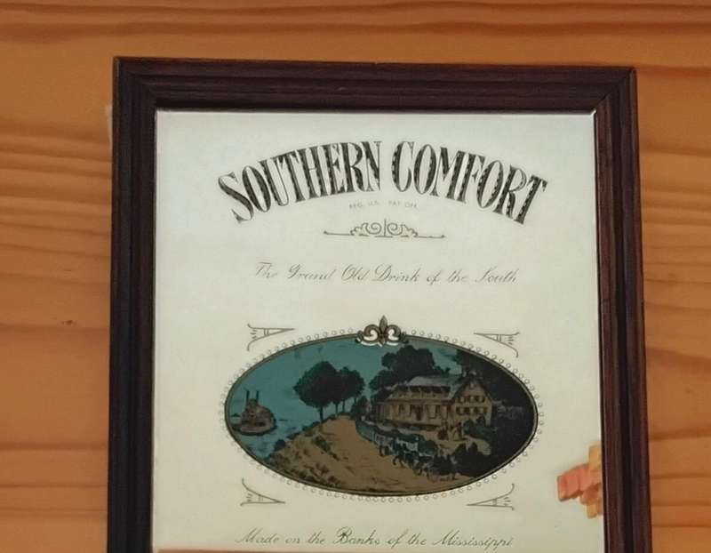 Vintage Framed Southern Comfort Bar Mirror