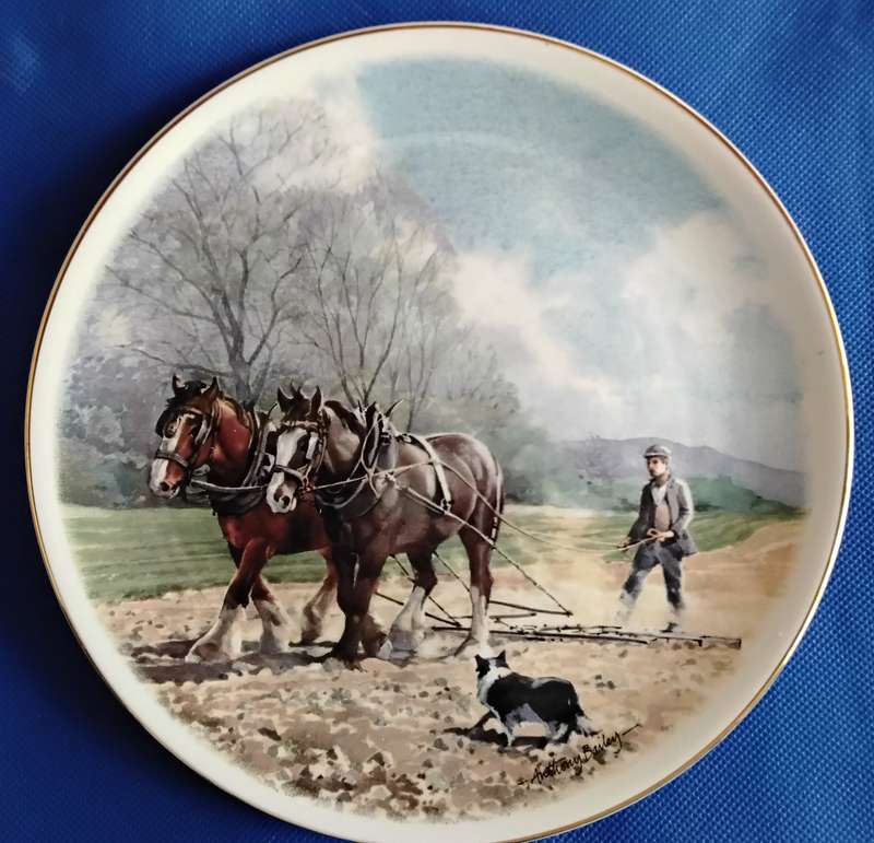FR Gray & Sons Vintage Working Horses Decorative Plates