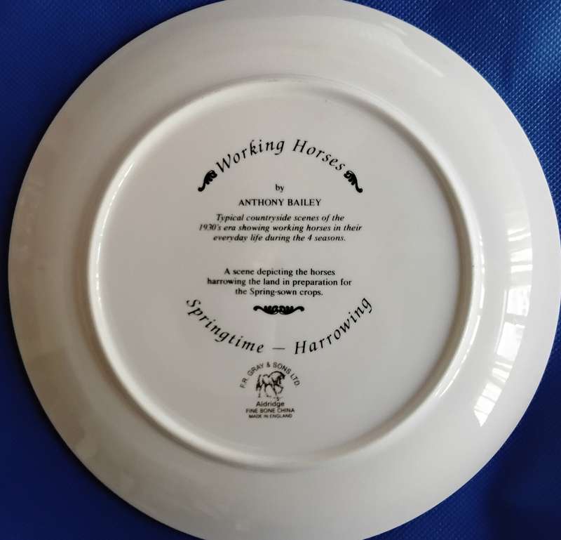 FR Gray & Sons Vintage Working Horses Decorative Plates